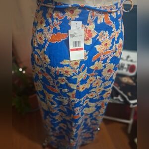 Nwt Jessica Simpson Floral Blue Maxi Skirt Xs